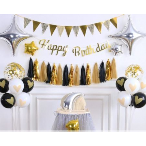 DIY Birthday Decoration - Golden Black DIY Birthday Decoration - Golden Black